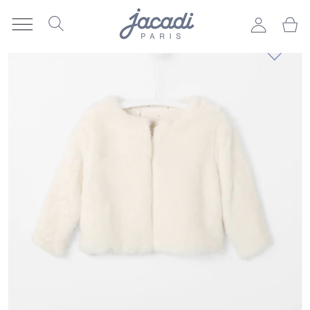 NWT Jacadi Paris Cream Faux Fur jacket